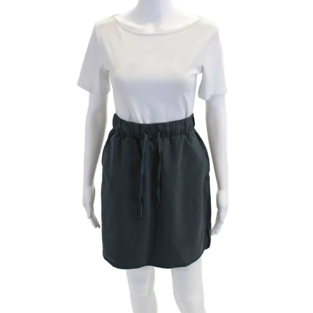 Lululemon Womens Drawstring Waist Mini Athletic Skirt Blue Grey Size 6